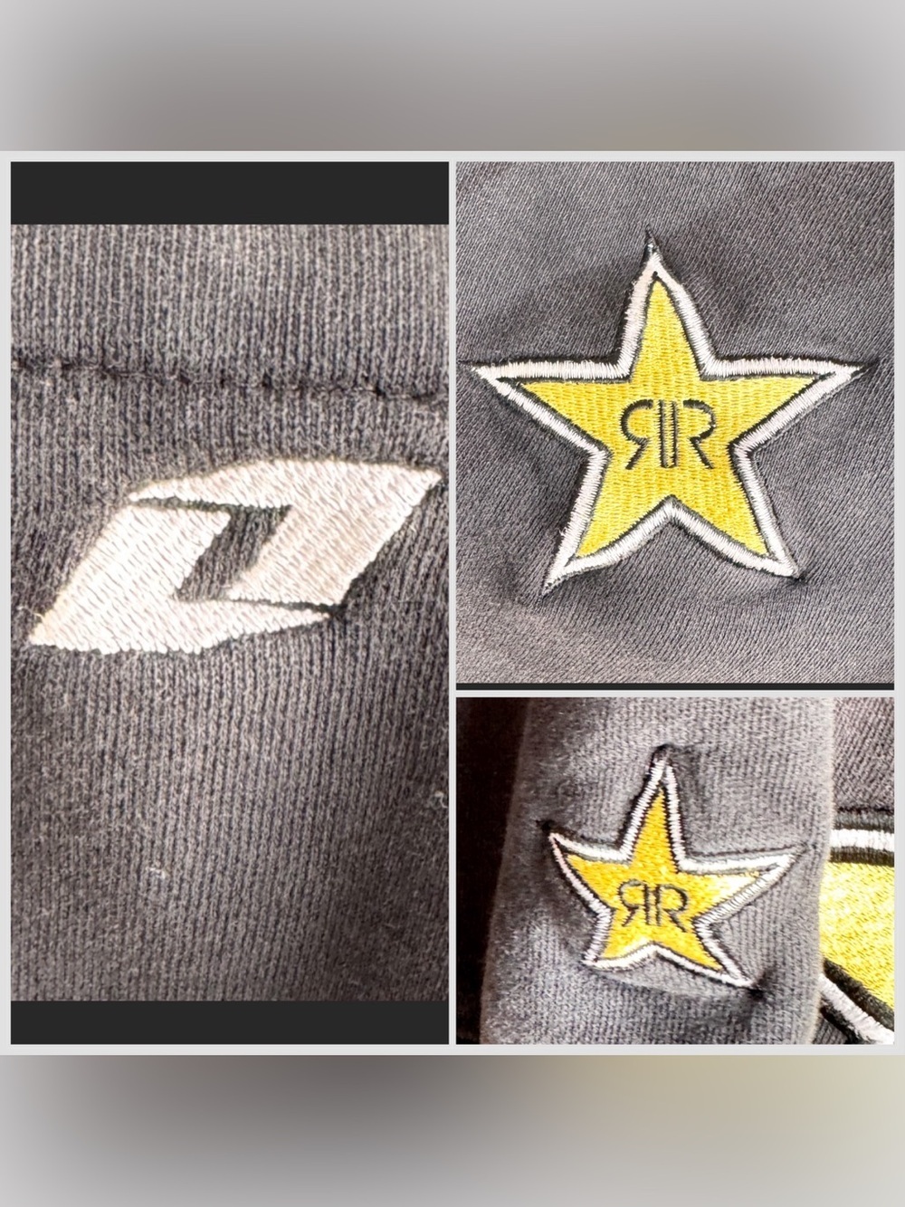 Vtg Rockstar Energy Drink Hoodie One Industries Y2K Black Zip Up Sweatshirt M - Picture 8 of 11